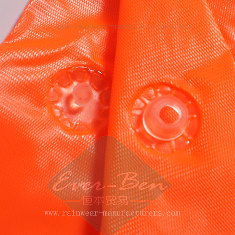 Vinyl orange raincape button